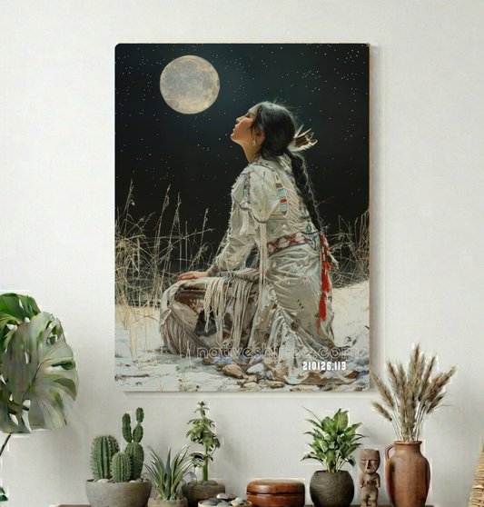 Moon Prayer in Winter Silence Canvas