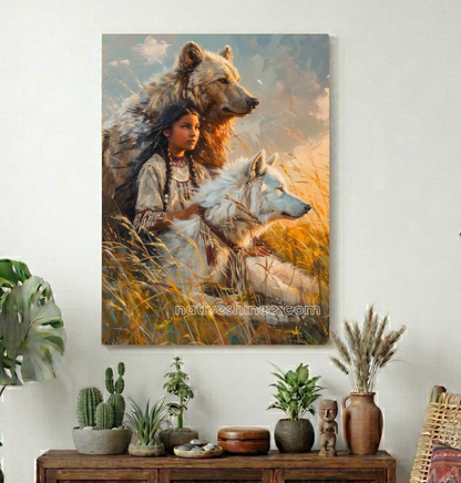 Golden Field Guardians Canvas