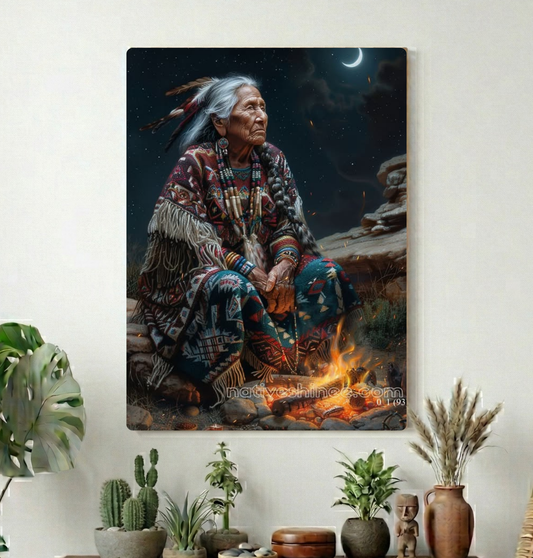 Night Vigil by Firelight Canvas