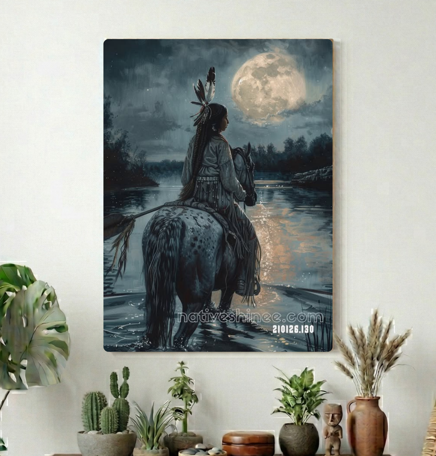 Moon Crossing of Quiet Waters Canvas