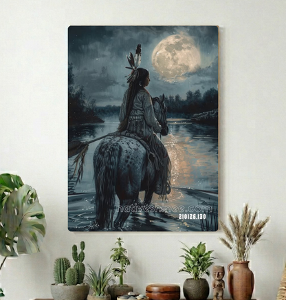 Moon Crossing of Quiet Waters Canvas