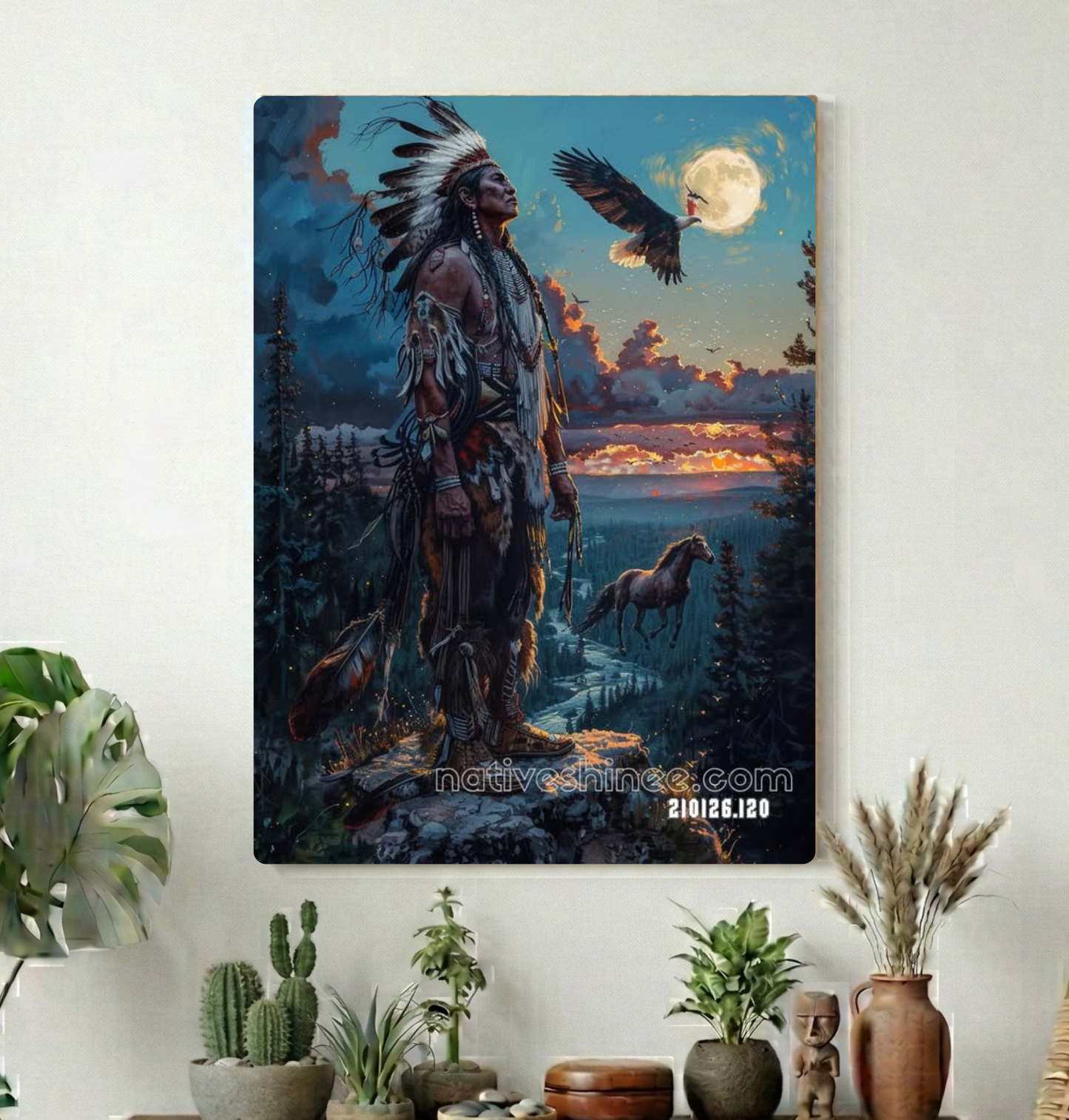 Watcher Beneath the Moon Canvas