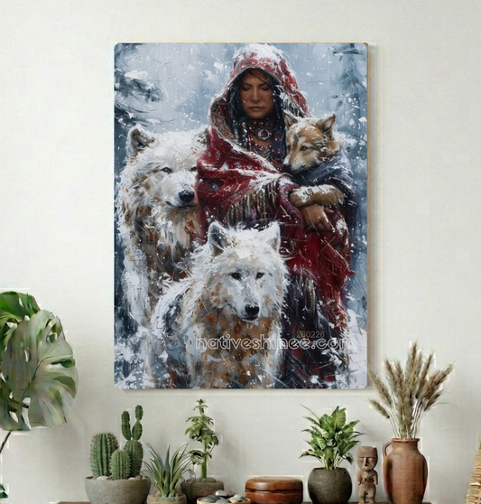 Red Cloak in the Whiteout Canvas