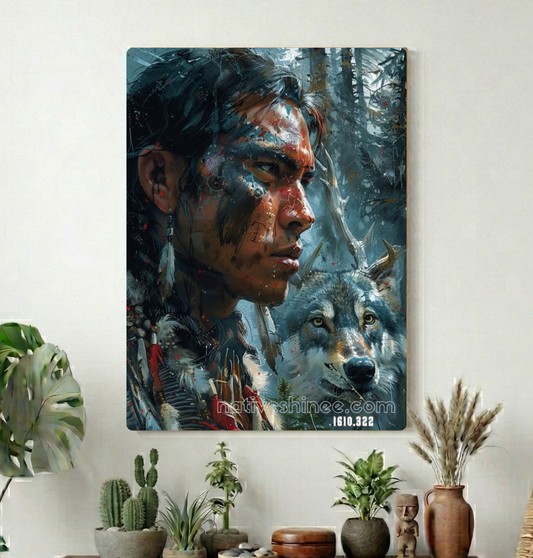 Quiet Strength Beside the Wolf Canvas