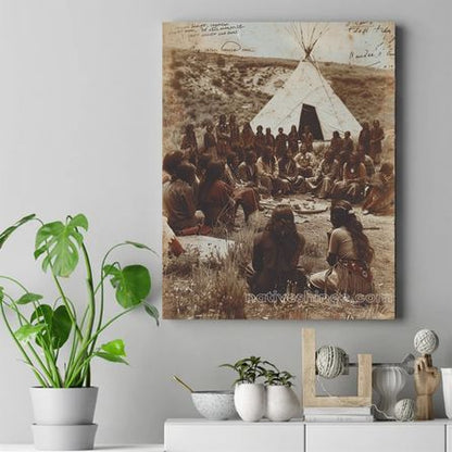 Voices of Tradition and Unity Native American Canvas VA