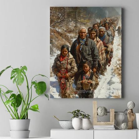 The Long Walk of Tradition Native American Canvas VA
