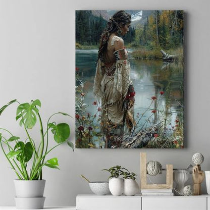 Reflections of the Mountain Spirit Native American Canvas VA