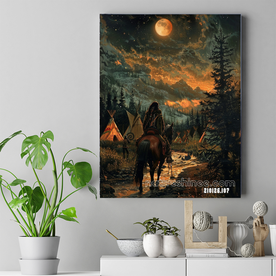Rider Through the Ember Sky Canvas