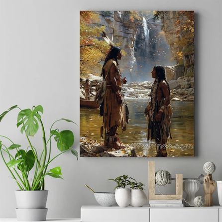 Whispers by the Falls: Sharing Stories of the Ancestors Native American Canvas VA