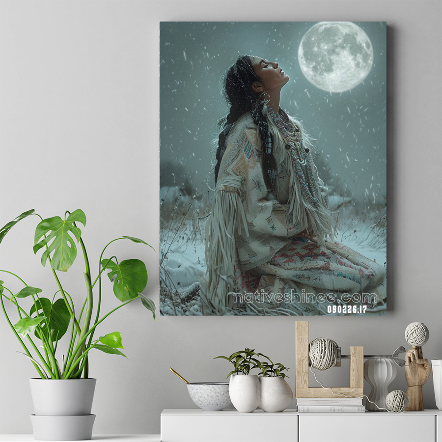 Snowfall Moon Prayer Canvas