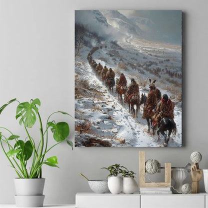 Journey Through the Snow Native American Canvas VA