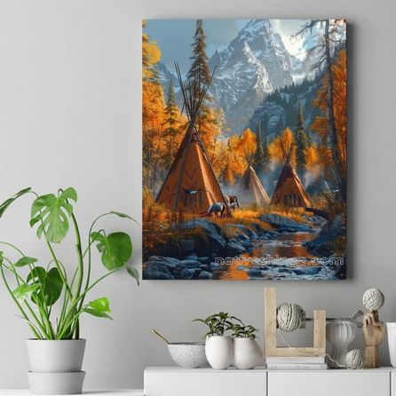 Autumn’s Sacred Haven Native American Canvas VA