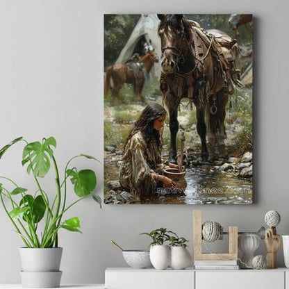 Whispers of the Stream Native American Canvas VA