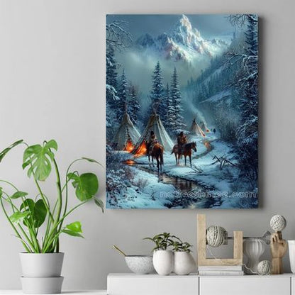 Winter’s Sacred Path Native American Canvas VA