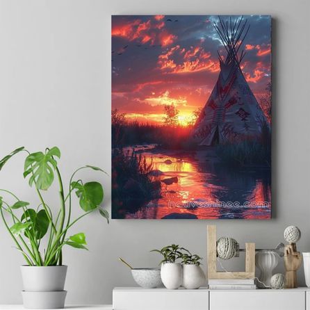 Sunset Reflections Native American Canvas VA