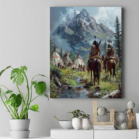 Guardians of the Peaks Native American Canvas VA