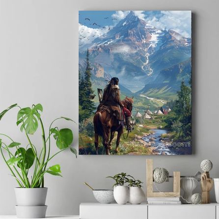 Guardian of the Valley Native American Canvas VA