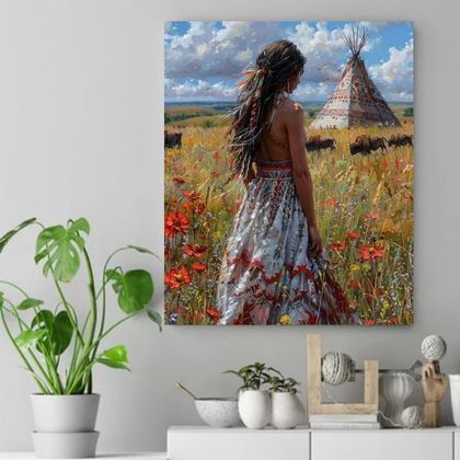 Whispers of the Prairie Native American Canvas VA