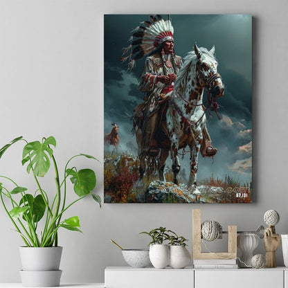 Silent Vigil Native American Canvas