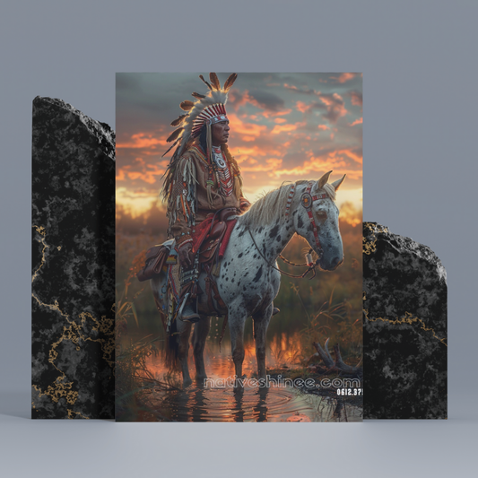 Warrior of the Dusk Native American Canvas