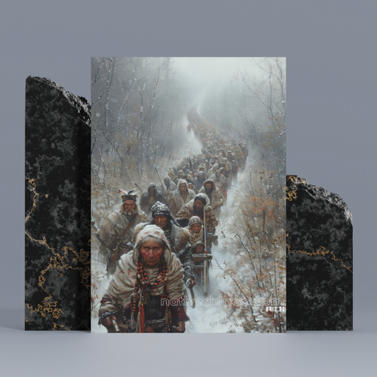The Silent March Native American Canvas
