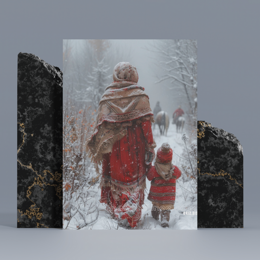 Silent Steps Through the Snow Native American Canvas