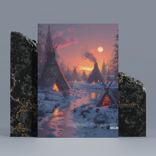 Winter's Embrace Native American Canvas