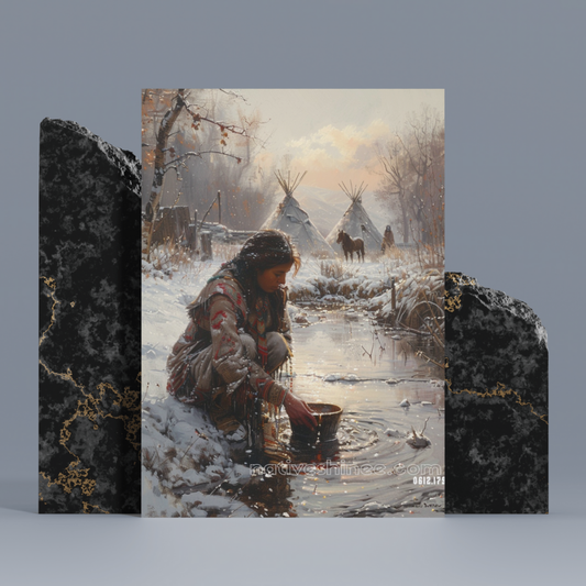 Gathering by the Stream Native American Canvas