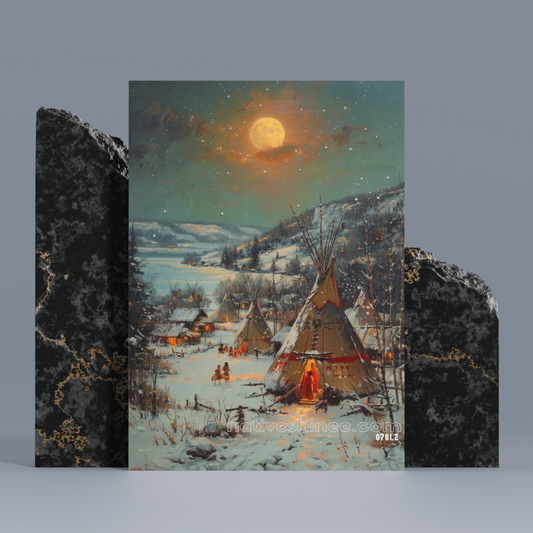 A Winter’s Embrace Native American Canvas