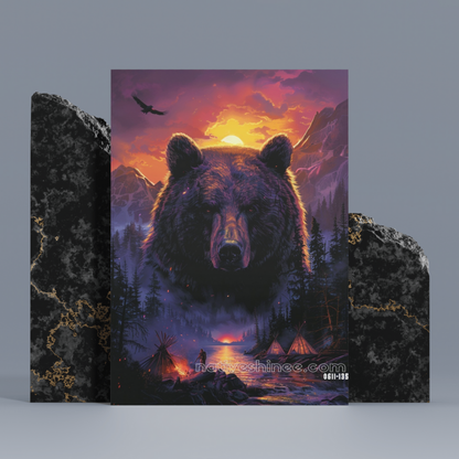 Bear of the Sunset Native American Canvas