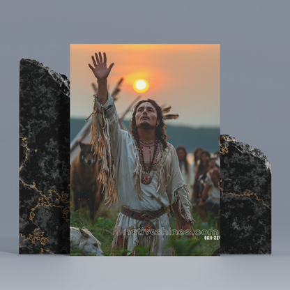 When The Sun Sets Native American Canvas