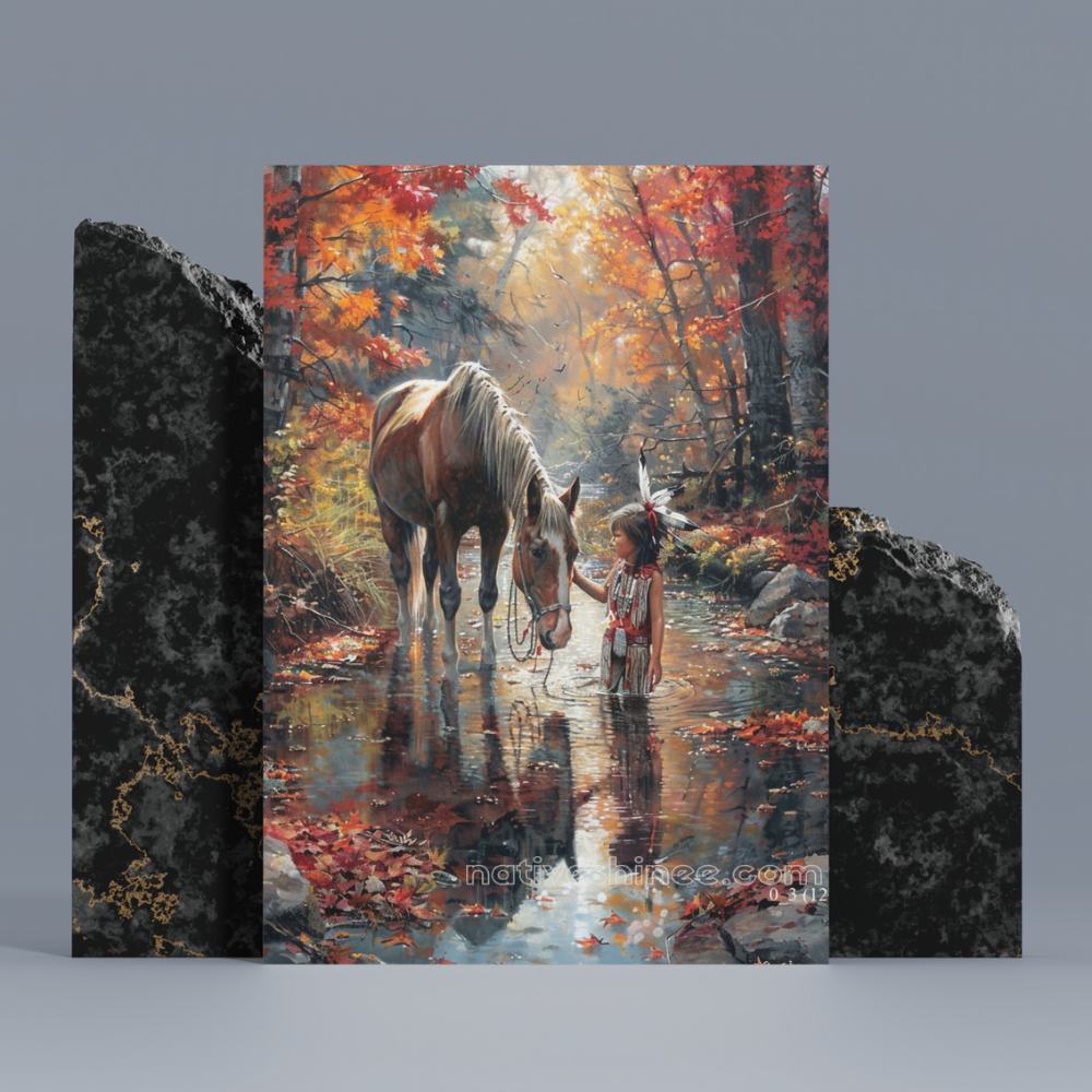 In The Heart Of The Forest Native American Canvas