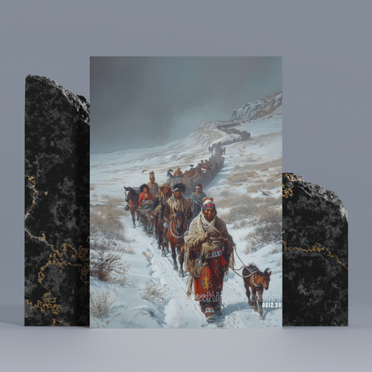 A solemn procession Native American Canvas