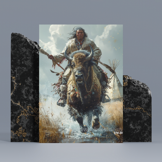 The Hunter's Ride Native American Canvas