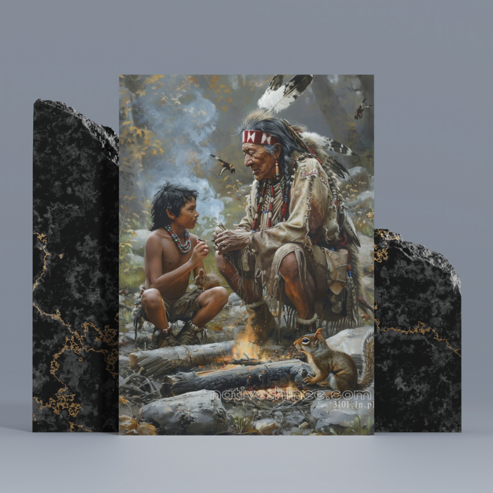 The Flame of Tradition Native American Canvas
