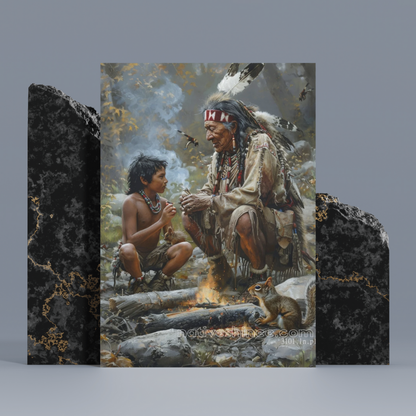 The Flame of Tradition Native American Canvas