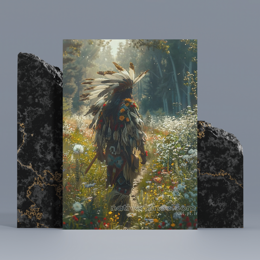 Nature's Embrace: A Native American Journey Native American Canvas