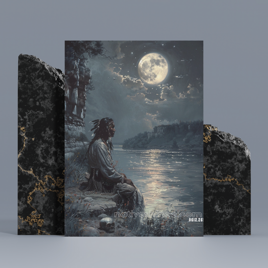 Beneath the Moonlit Sky Native American Canvas