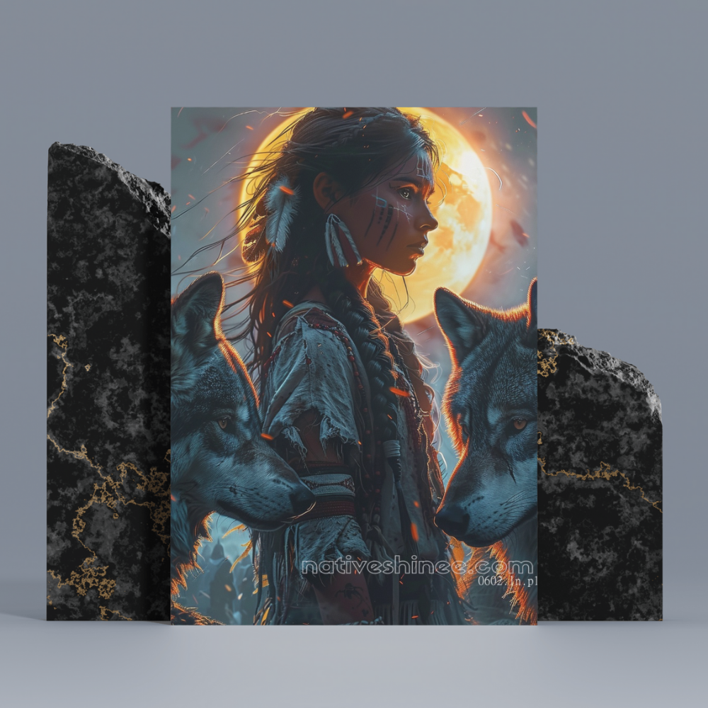 In the Presence of Wolves Native American Canvas