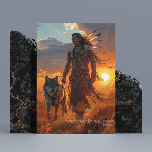 Under the Setting Sun Native American Canvas