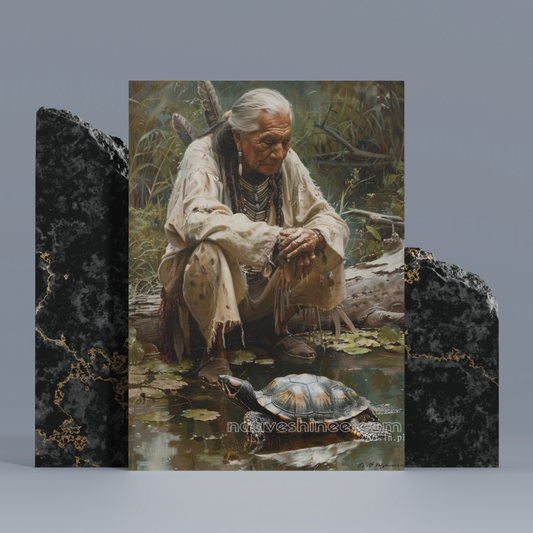 The Wisdom of the Turtle Native American Canvas