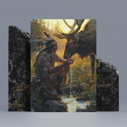 The Elk's Blessing Native American Canvas