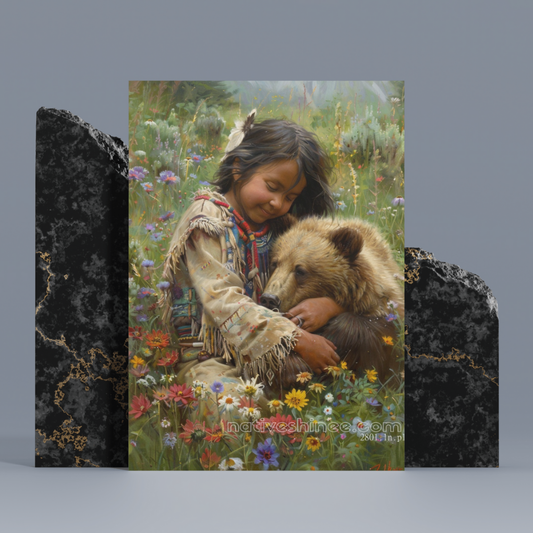 The Bear's Embrace Native American Canvas