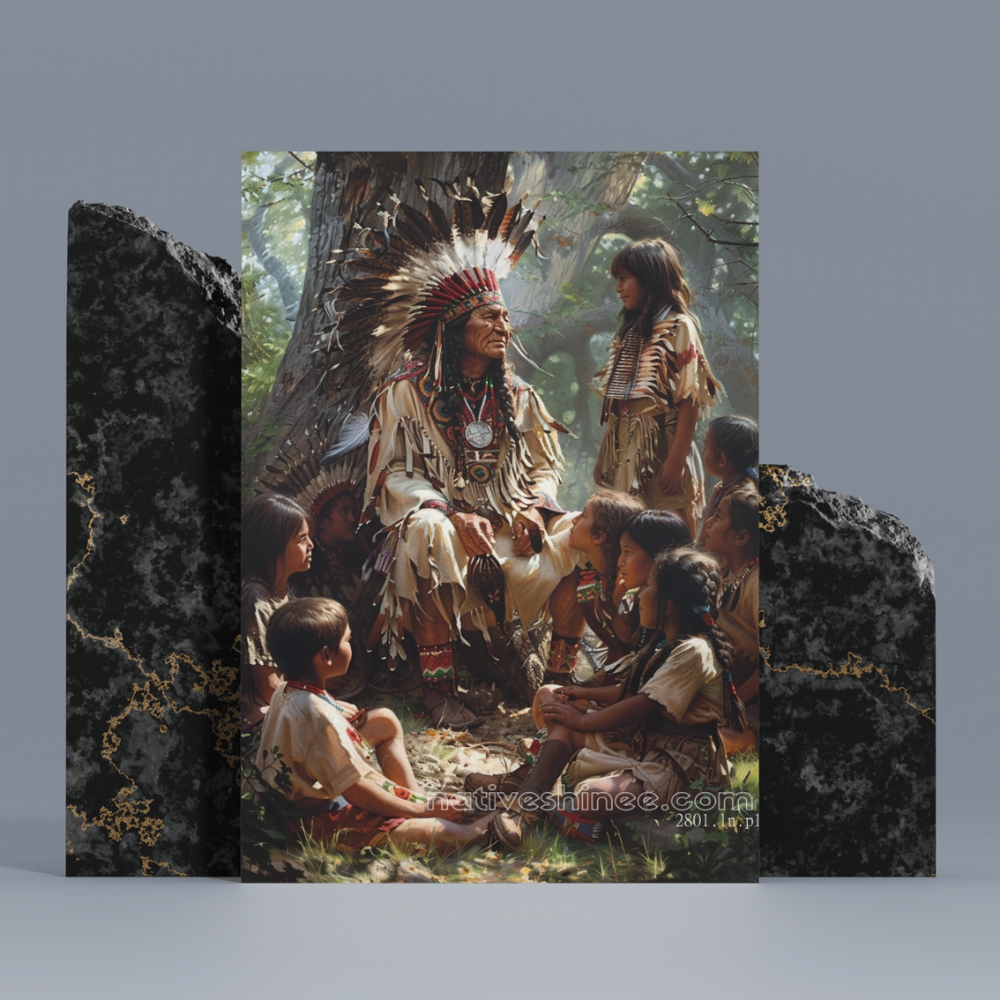 The Storyteller's Wisdom Native American Canvas