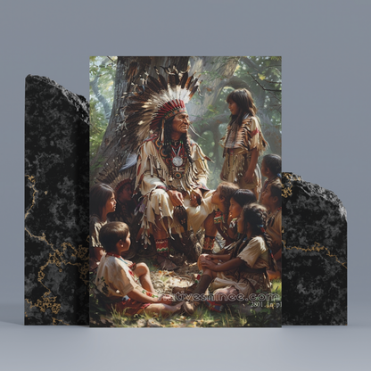 The Storyteller's Wisdom Native American Canvas