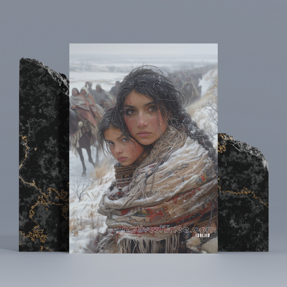 Shadows in the Snow Native American Canvas