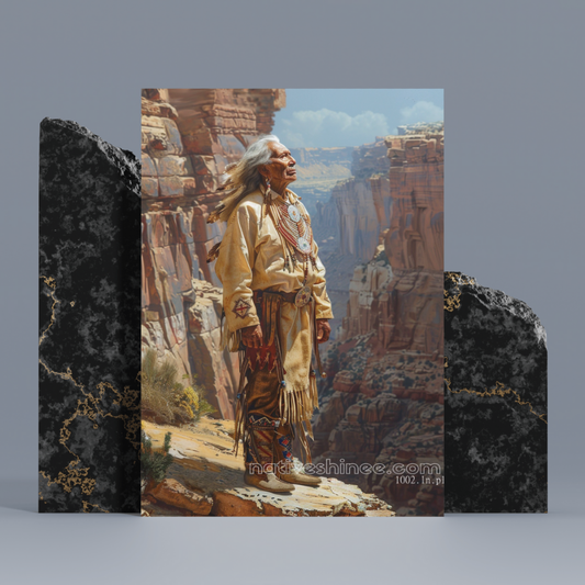 Whispers of the Canyon: Native Elder's Solitude Native American Canvas