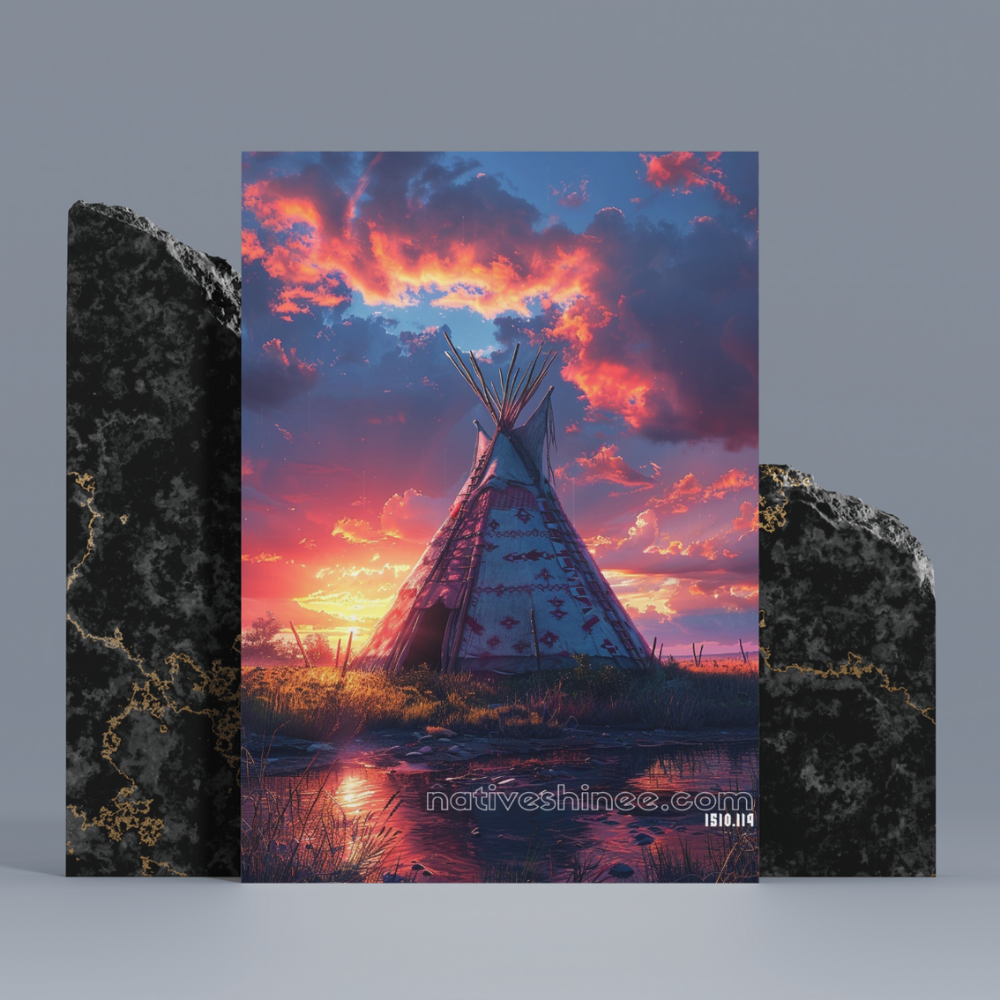 Sunset Kisses Native American Canvas