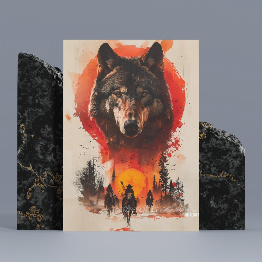 Twilight Of The Day Native American Canvas