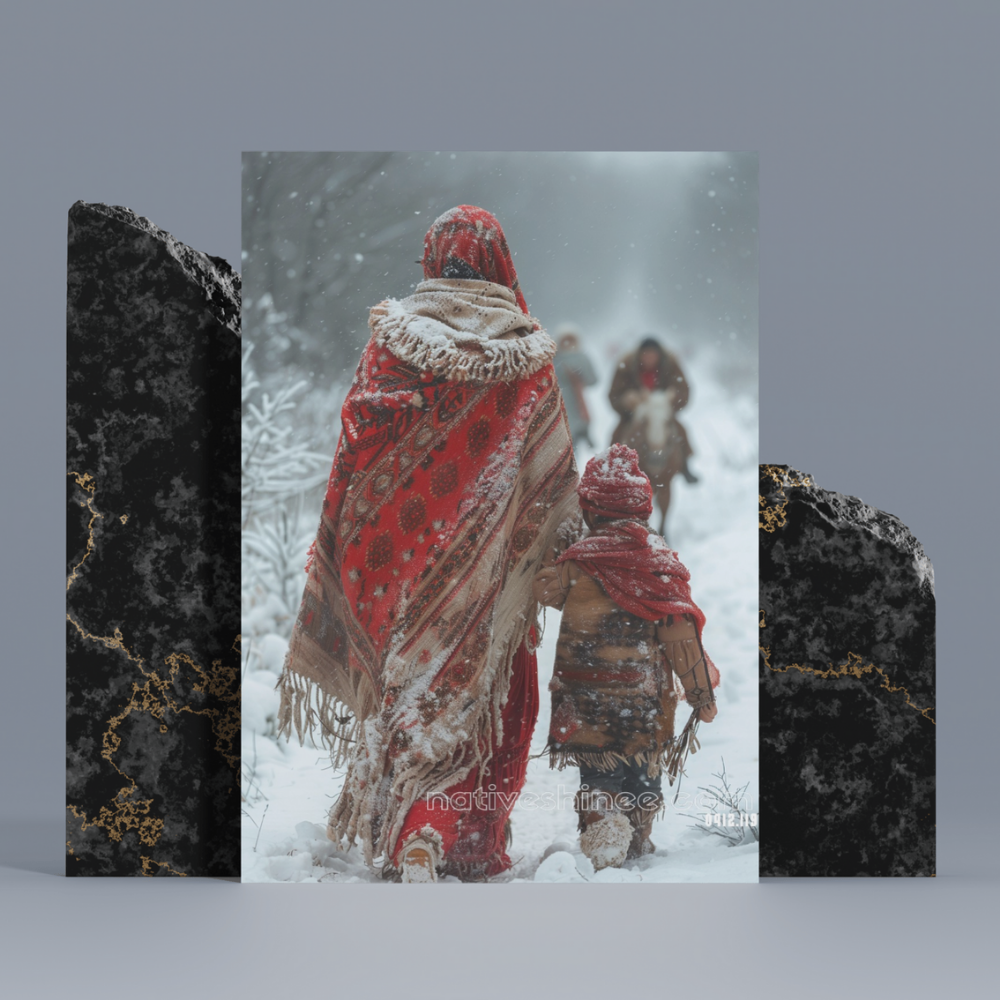 Winter Journey Native American Canvas